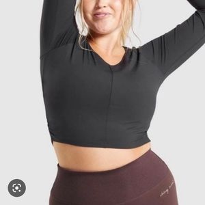 GS x WS Black Long Sleeve Crop Top size M